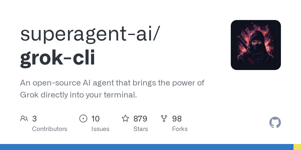 Medal_AI's tweet card. An open-source AI agent that brings the power of Grok directly into your terminal. - superagent-ai/grok-cli