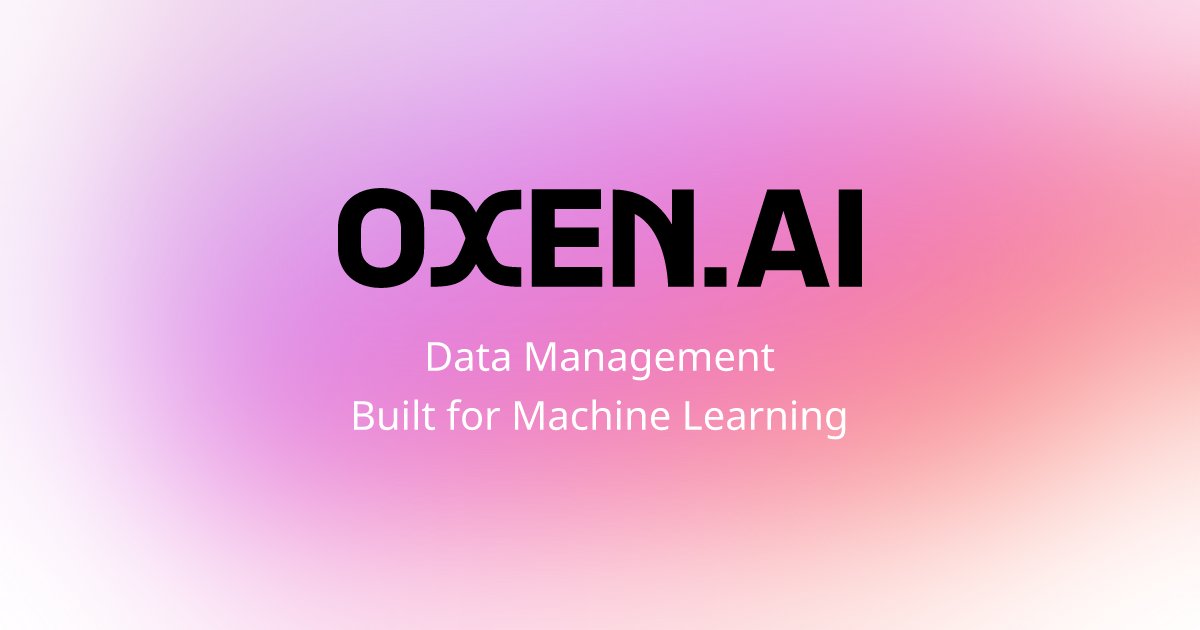 gosimfoundation's tweet card. Manage your AI data using Oxen's state of the art data version control. Blazing fast, and Open source.