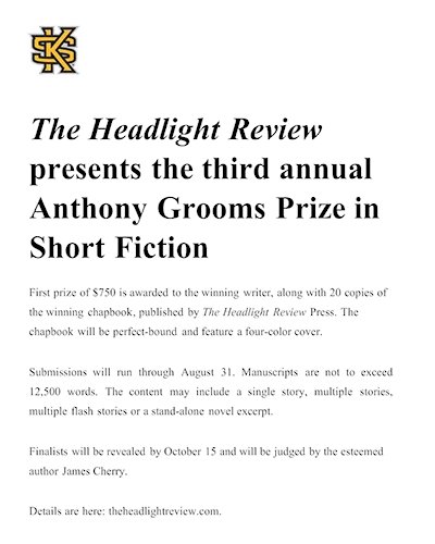 newpages's tweet card. Enter the 2025 Anthony Grooms Prize in Fiction by August 31. Win $750 & chapbook publication from The Headlight Review Press.