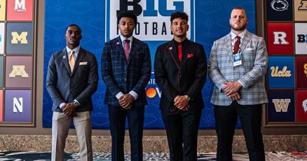 JournalStarNews's tweet card. Red-bottom shoes, a Vegas-themed suit and 22 minutes of poise behind the mic. Dylan Raiola brought fashion (and focus) on Tuesday.