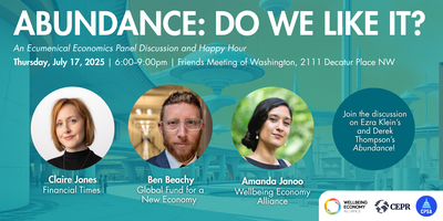 Ben_Beachy's tweet card. Discussing the Economics of the Abundance Agenda: What's Right, What's Missing