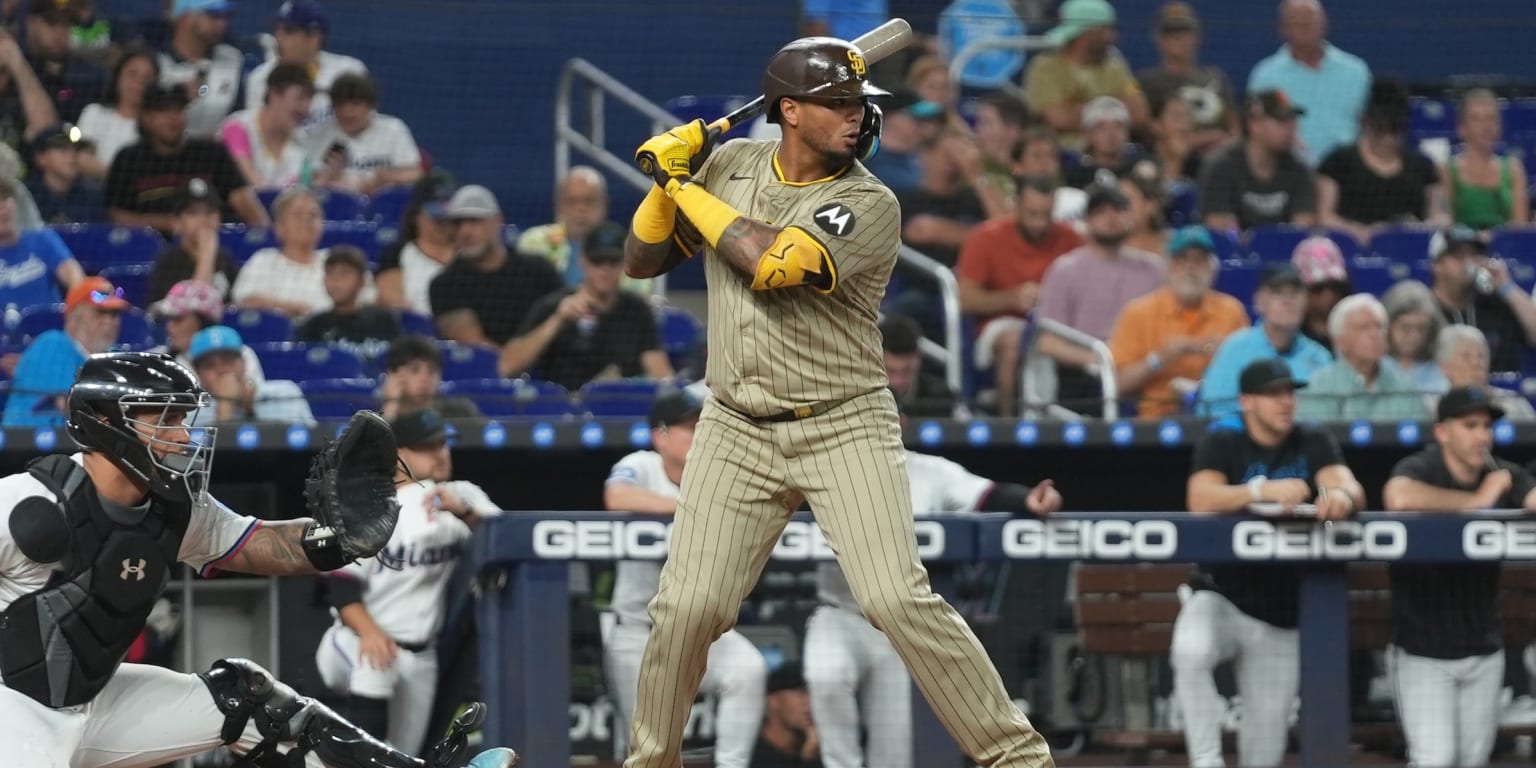 AJCassavell's tweet card. MIAMI -- The Padres entered play Tuesday with a 3.60 team ERA -- the best mark in the National League. They’ve managed it, somehow, despite a revolving door at the back of their starting rotation. Yu...