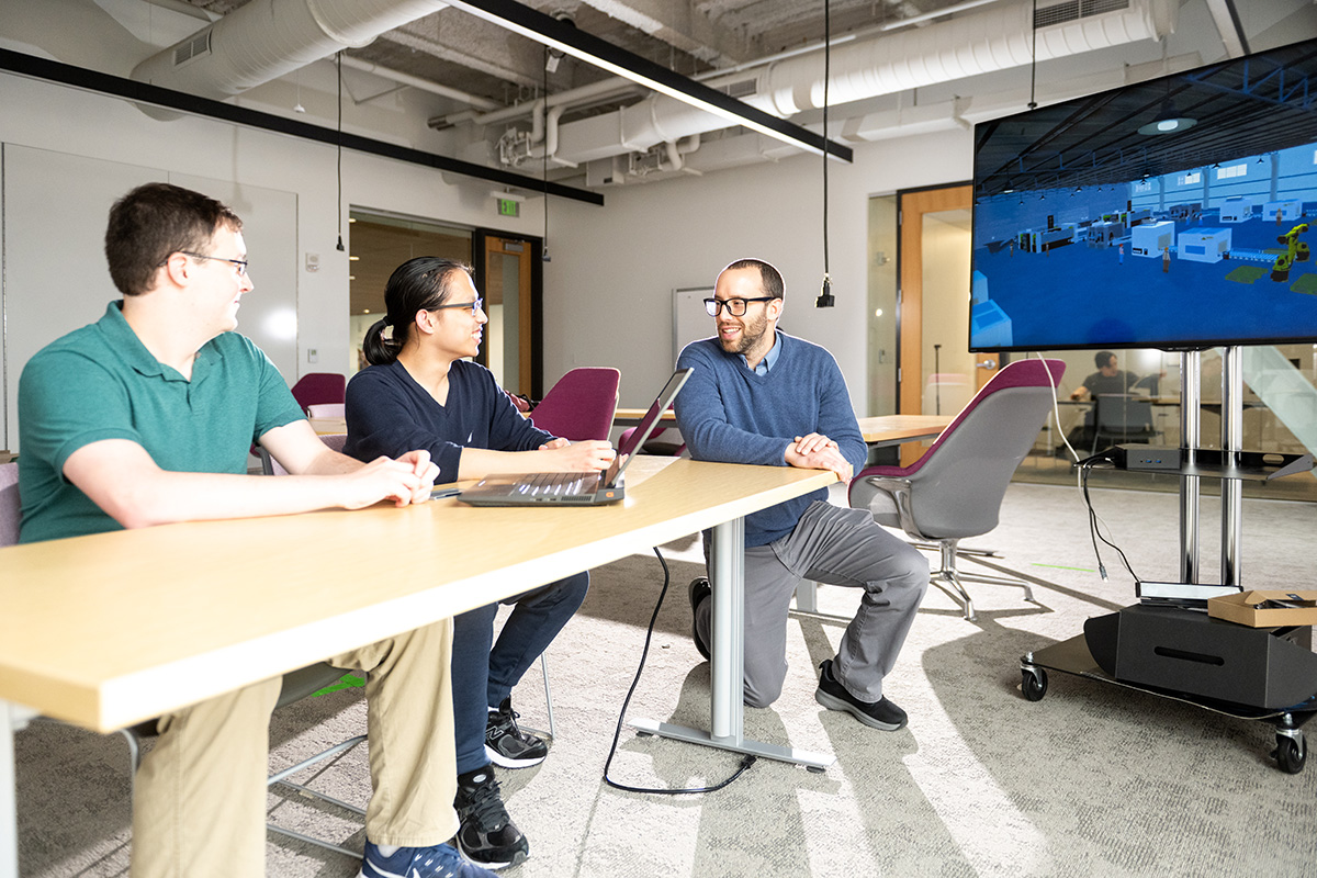 LafCol's tweet card. In collaboration with Prof. Christian Lopez, Aidan Mathieu ’26 and Wilson Hong ’26 are creating game-based learning models to support the production engineering training process.