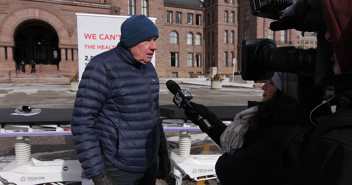 MarkHancockCUPE's tweet card. The union is raising concerns about access to care due to growing deficits across the hospital sector. Based on latest government data, hospitals in Ontario faced a cumulative deficit of $800 million...