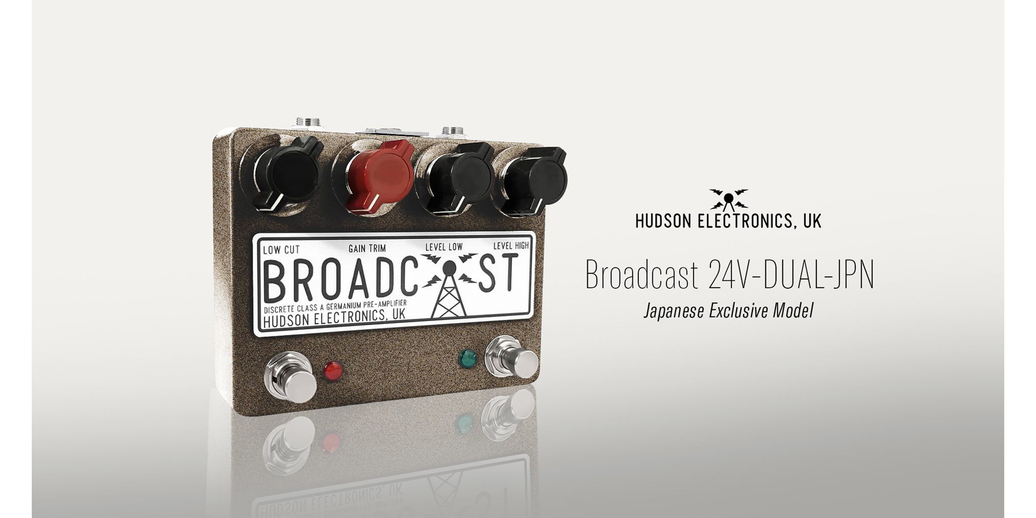 guitarmagazine1's tweet card. イギリスのブティック・エフェクター・メーカーのHUDSON ELECTRONICS, UKより、日本国内限定の製品として“Broadcast 24V-DUAL-JPN”が登場した。