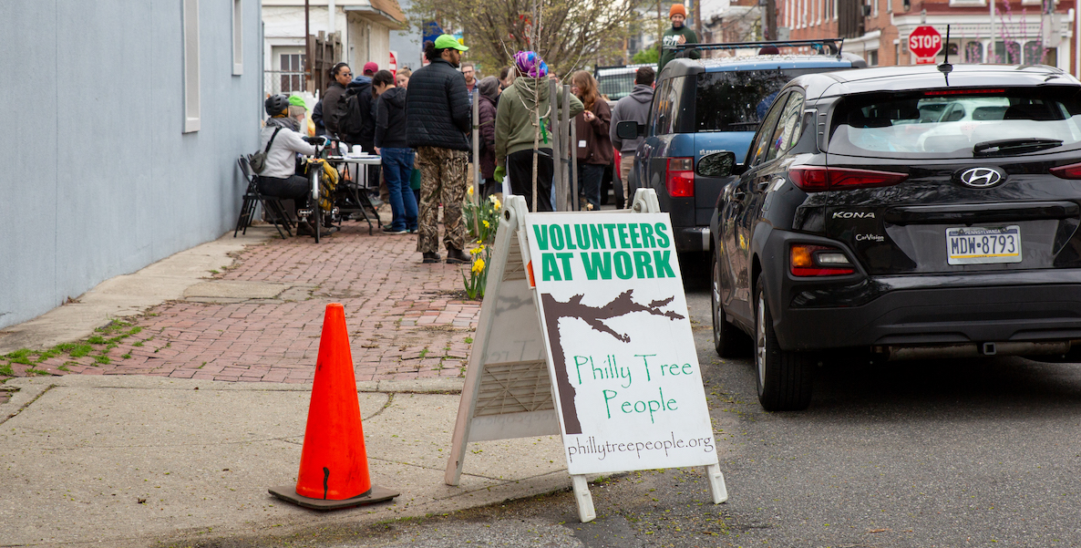 PHLJournoCollab's tweet card. How one resident’s loss "Save my tree!" effects a citywide dilemma: increasing the tree canopy while also removing many of them