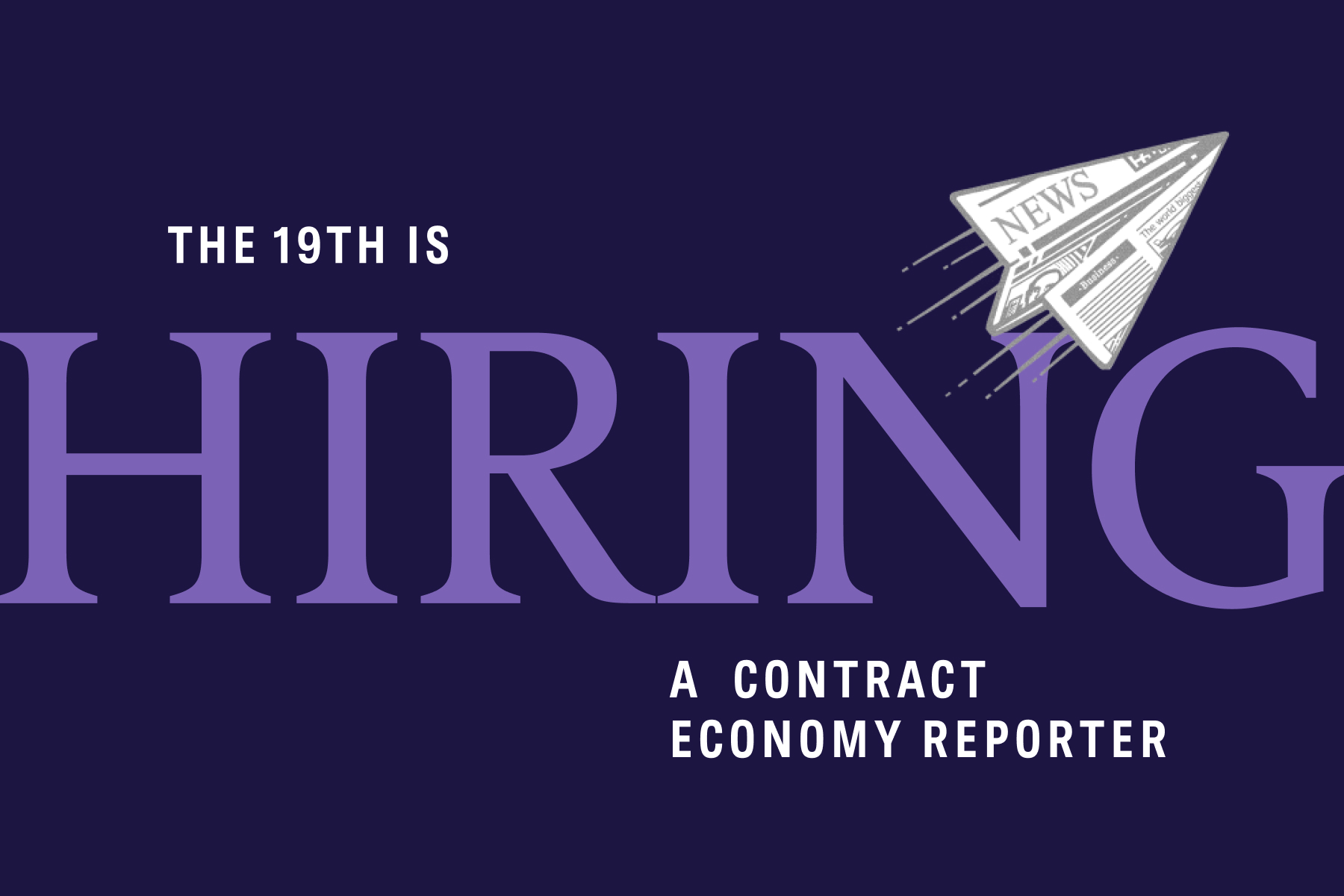 juliachanb's tweet card. We're hiring a part-time contract reporter to report and write articles about the economy, focusing on how politics and policies impact women and LGBTQ+ people.