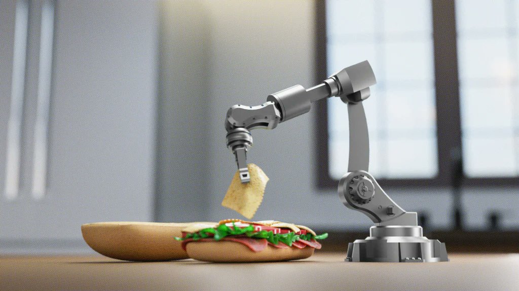Inc's tweet card. Robots are serving popcorn, frying food, and preparing avocados. Here's why bots and the food industry go together like peanut butter and jelly.