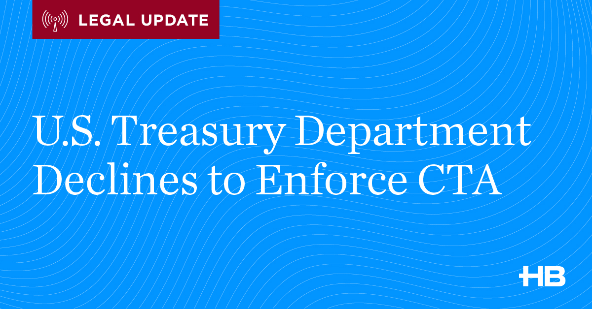 jeffobrien's tweet card. The Trump administration has set a policy of non-enforcement in connection with the Corporate Transparency Act, relieving U.S. entities of the CTA's reporting requirements.