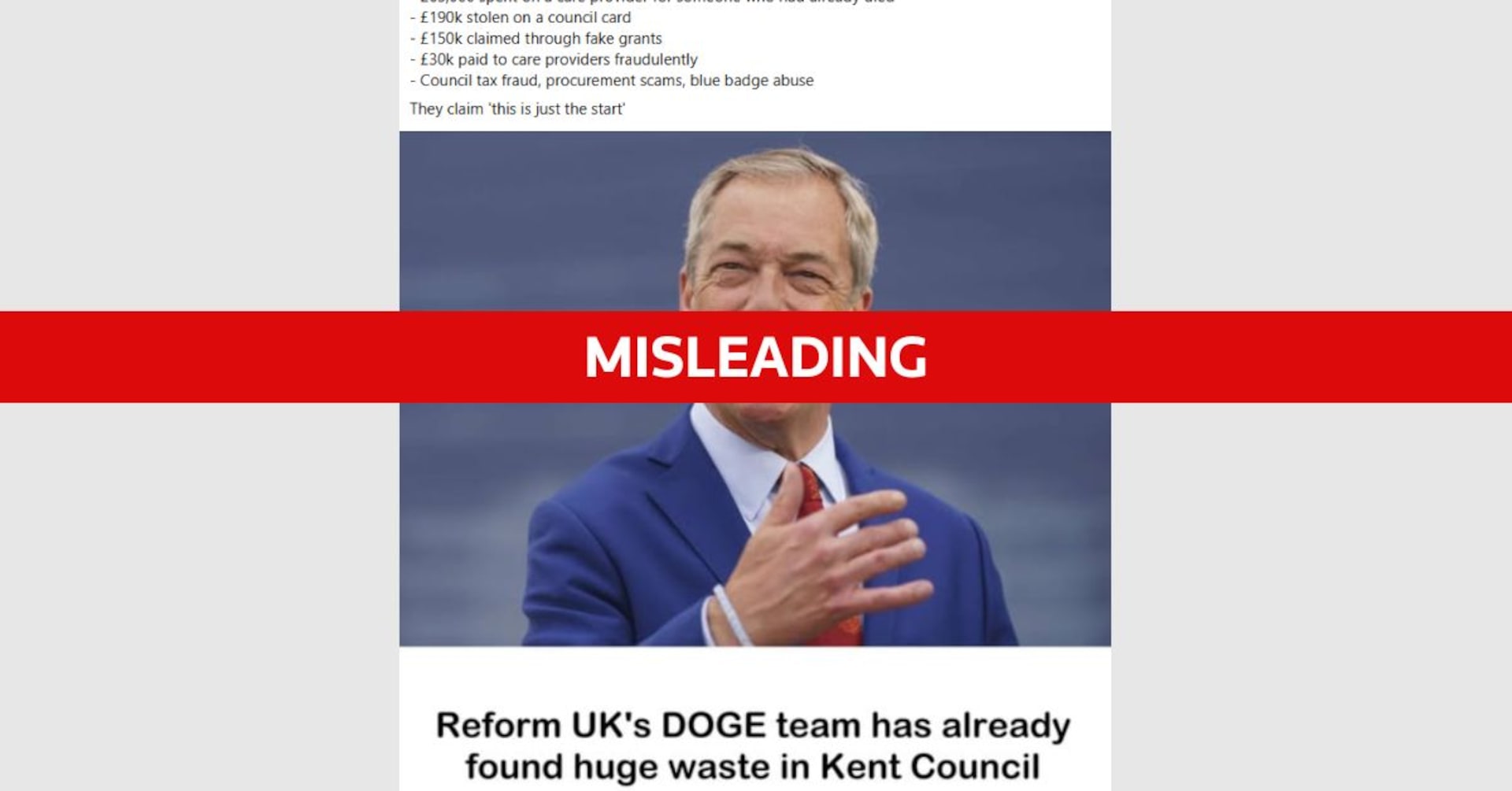 LeicesterWorker's tweet card. More than 2 million pounds ($2.7 million) of fraud and waste uncovered at a British council in 2024 has been falsely claimed online to have been found after the populist Reform UK party took control...