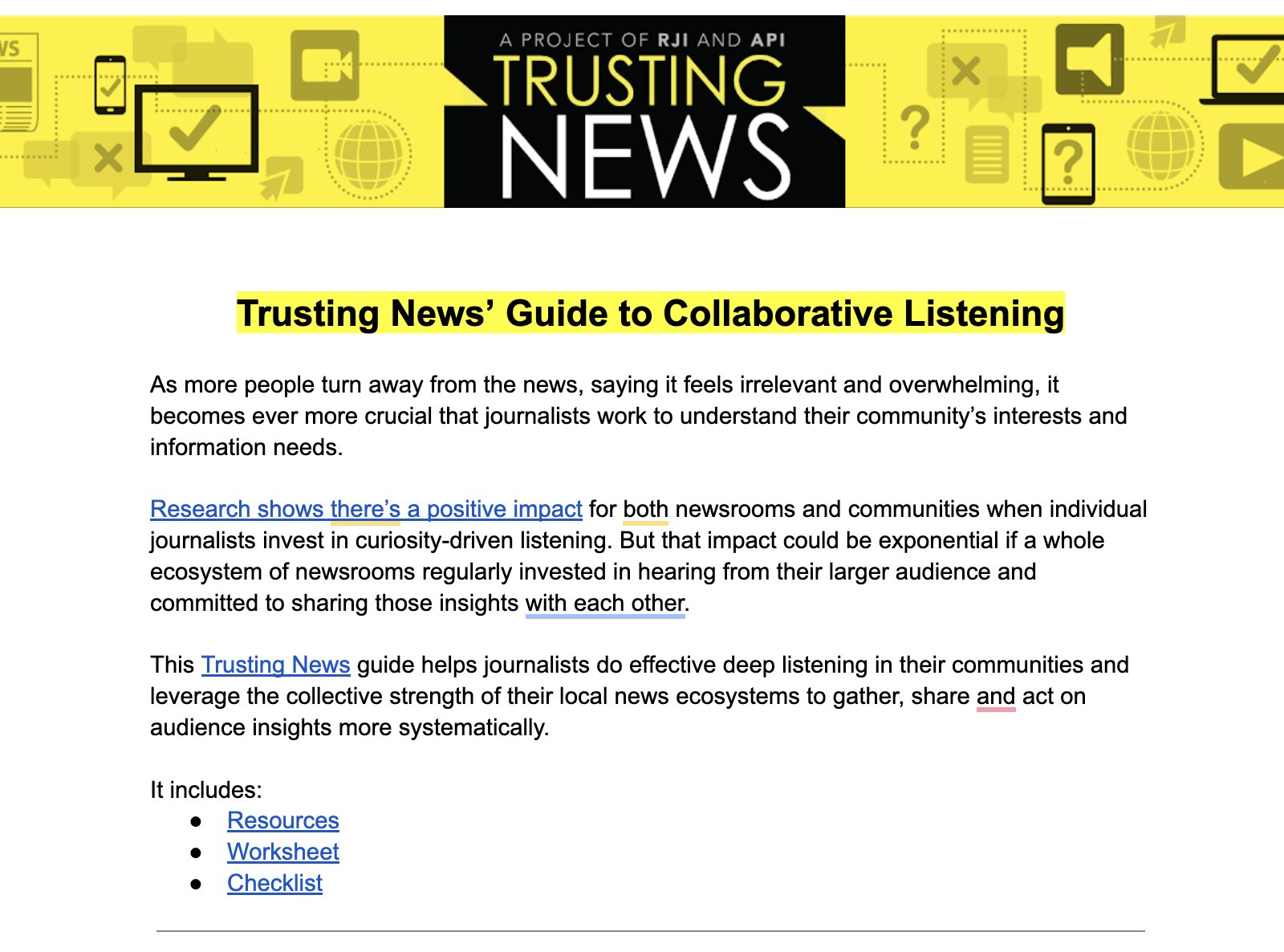 TrustingNews's tweet card. This weekly Trust Tips newsletter shares quick, actionable tips for how journalists can earn and sustain trust. Subscribe to get it in your inbox at trustingnews.org/newsletter.