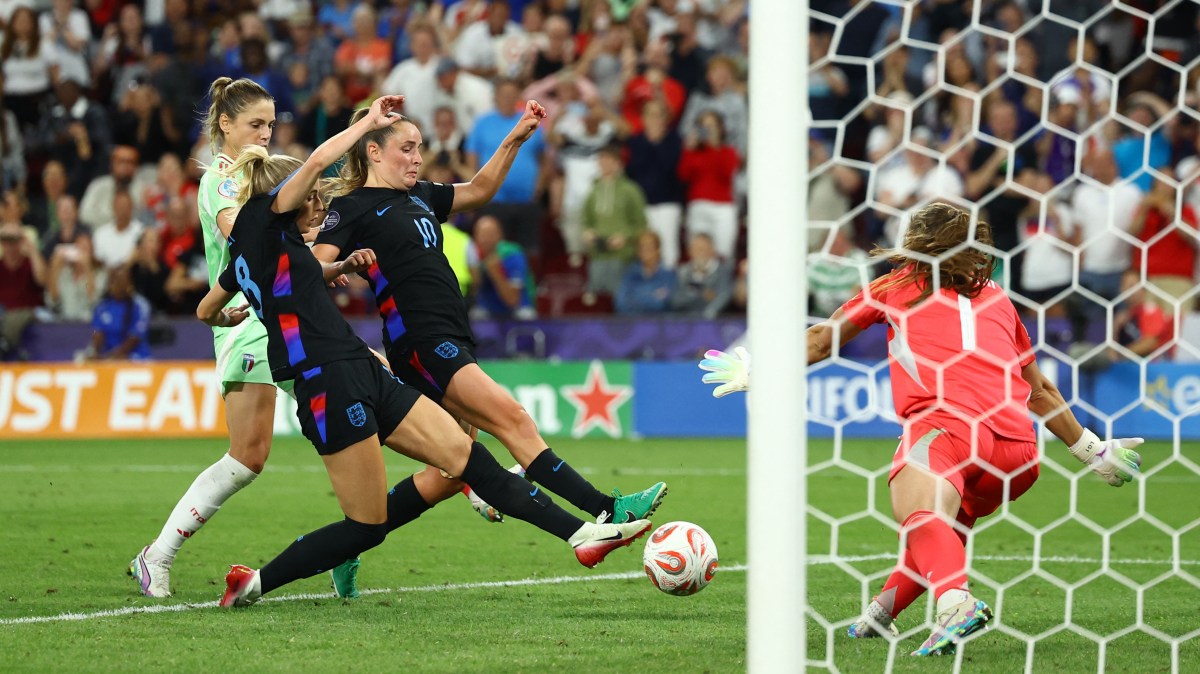 Kit_Shepard's tweet card. Once again at Euro 2025, England needed reality to crash into them before they came alive. But lesser teams than Sarina Wiegman’s would have crumbled in the face of adversity by now