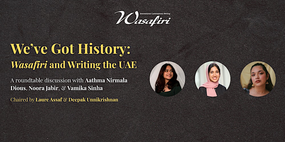 WasafiriMag's tweet card. In celebration of the launch of Wasafiri 122: The UAE Issue, join us for a roundtable discussion with three issue contributors.