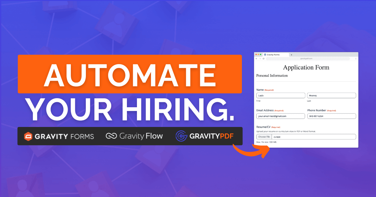 GravityPDF's tweet card. Learn how to leverage the power of Gravity Forms, Gravity Flow, and Gravity PDF to create and automate your job application workflow.