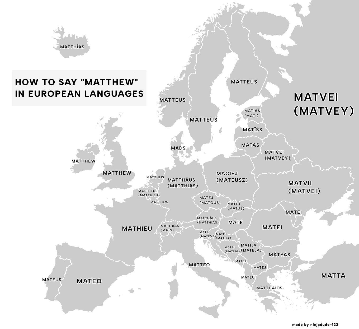 onlmaps's tweet card. How to say "Matthew" in European languages