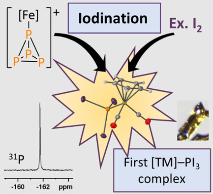 ZAAC_Journal's tweet card. Investigations on the reaction of [Fp−P4][Al(ORF)4] (1) (Fp = CpFe(CO)2; Cp = Cyclopentadienyl; RF = C(CF3)3) with iodine shows the formation of fragmentation products of P4 tetrahedron delivering...