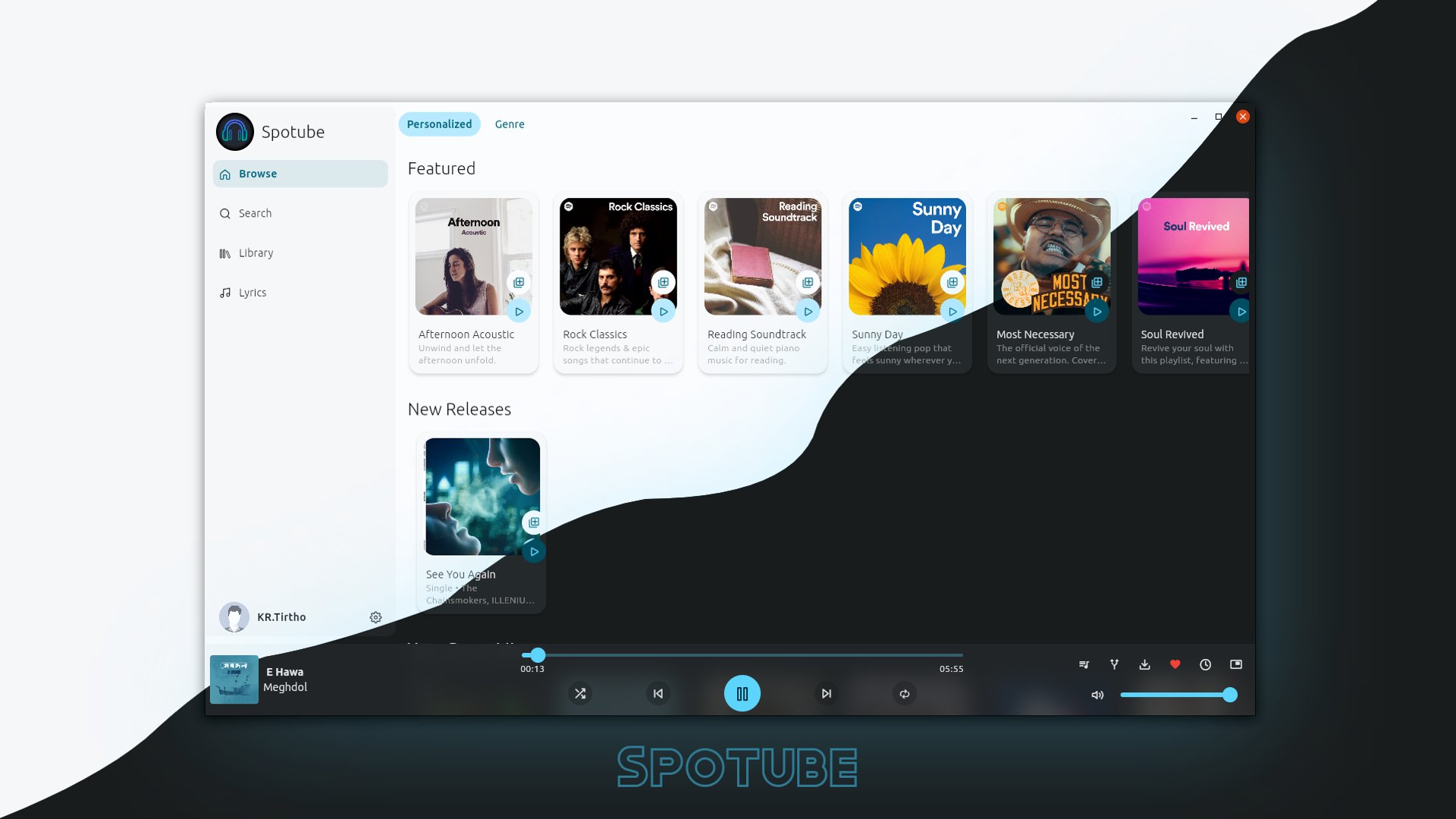 MarcelKolaja's tweet card. 🎧 Open source music client! Available for both desktop & mobile! - KRTirtho/spotube