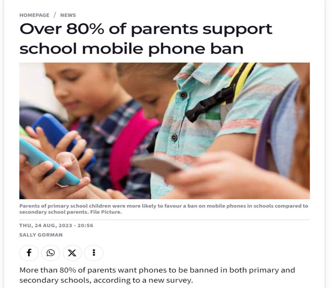 Megs__Reynolds's tweet card. The following key findings arose from a review of international research and a qualitative study of students’ experiences of a smartphone ban in schools