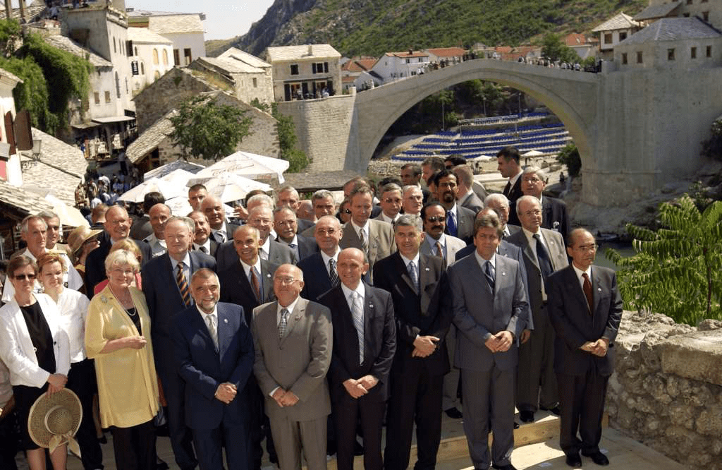 SarajevoTimes's tweet card. Today marks 21 years since the ceremonial opening of the restored Old Bridge in Mostar, one of the most recognizable symbols of Bosnia and Herzegovina and a powerful message of hope, reconciliation...