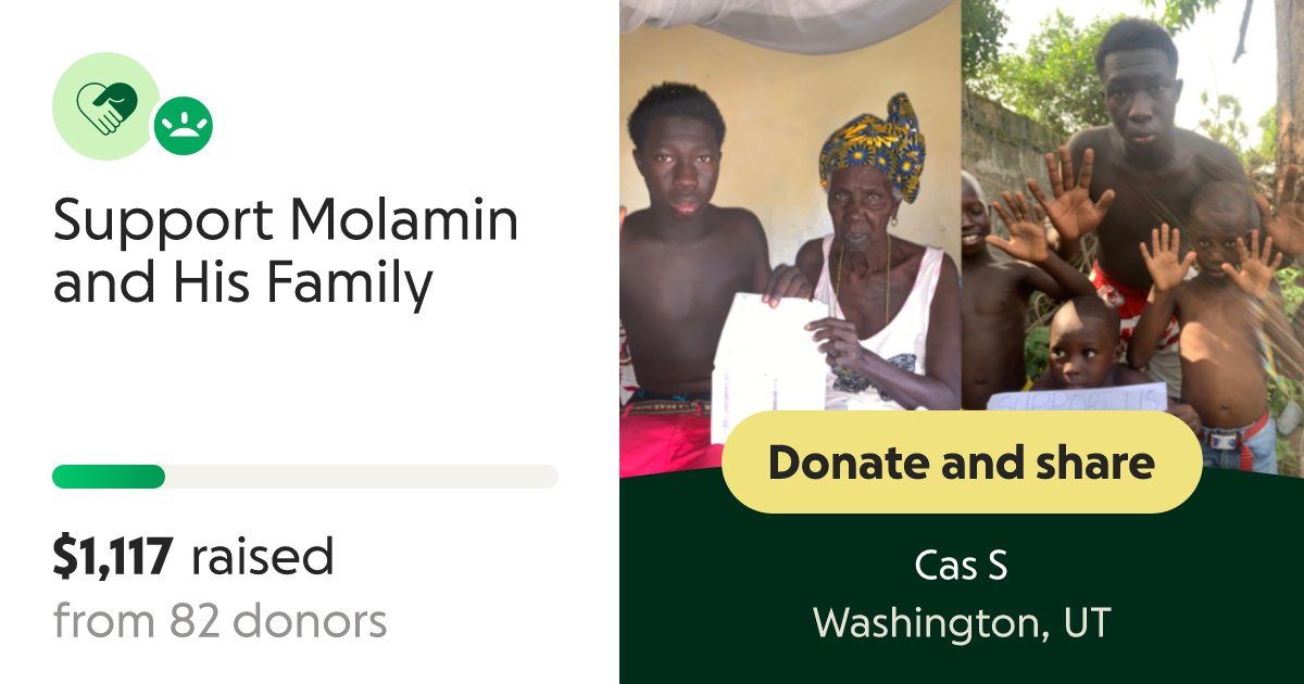 molamcham's tweet card. Greetings my godly people My name is Molamin Cham 18 years old living with my 6 younger sibl… Cas S needs your support for Support Molamin and His Family