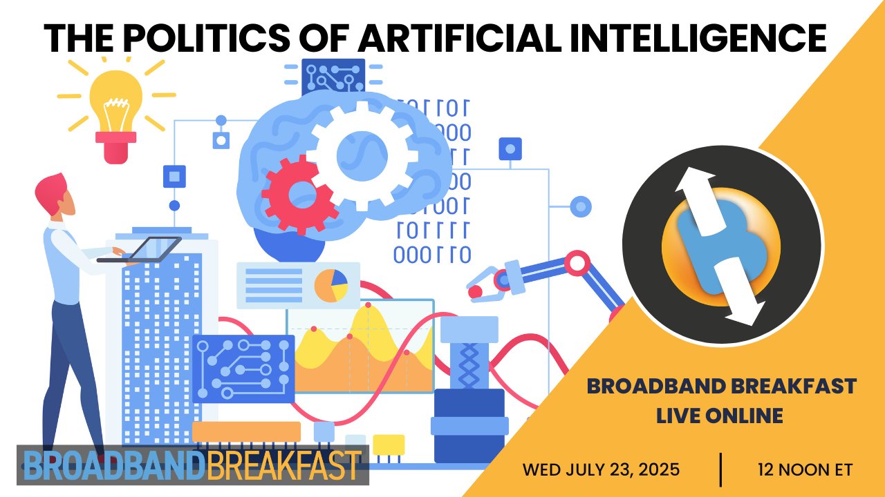 BroadbandCensus's tweet card. How can we expect to see regulations on artificial intelligence evolve over time?