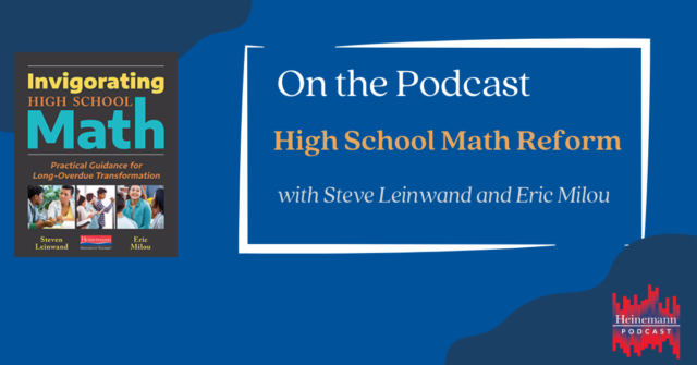drMi's tweet card. Steve and Eric discuss high school math reform.