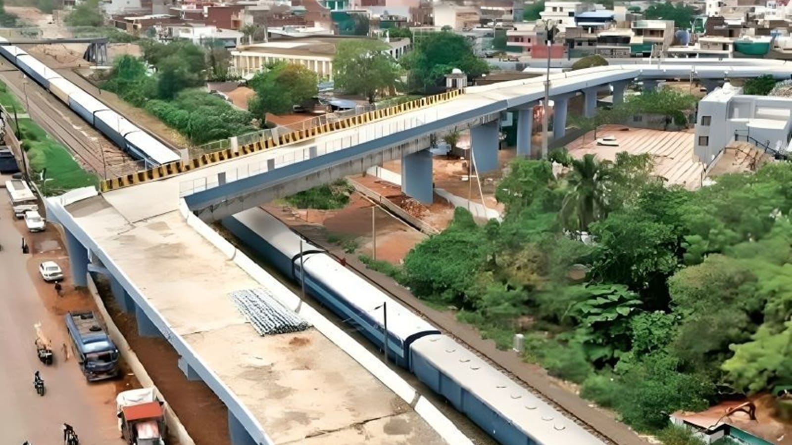 Vidheesha7's tweet card. Railways spokesperson Naval Agarwal acknowledged that both departments had coordinated during the design phase and that Railways had raised early concerns about the alignment