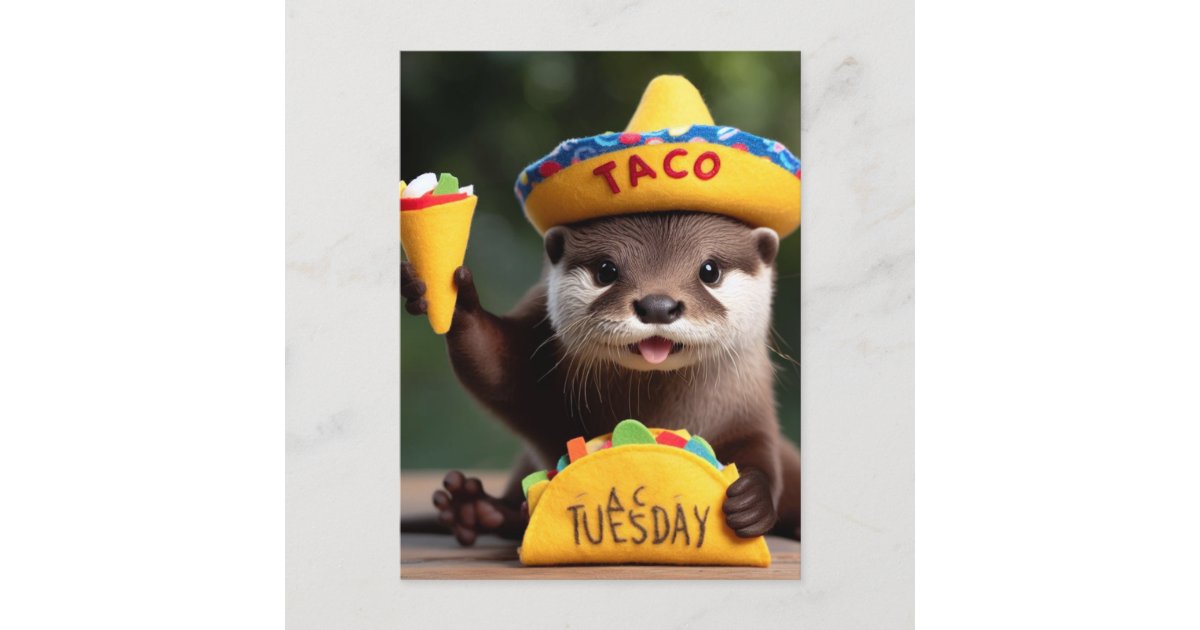 angelandspot's tweet card. An otter enjoying tacos on Tuesday funny AI generated art