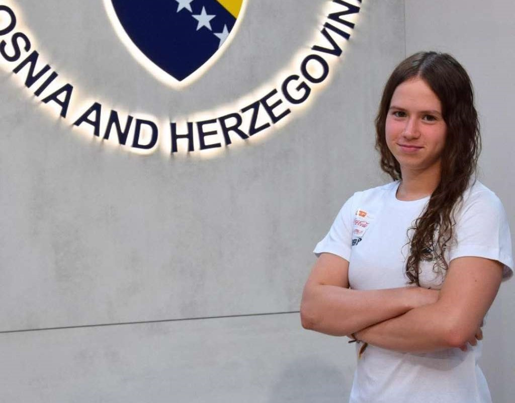 SarajevoTimes's tweet card. Swimmer Zerina Vrabac (15 years old) won a silver medal in the 200-meter butterfly race, which is the second medal for Bosnia and Herzegovina’s athletes at the XVIII Summer European Youth Olympic...
