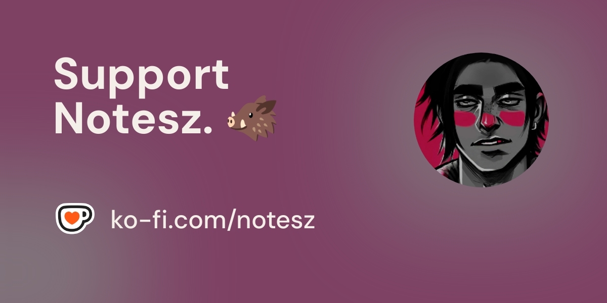 NoteszB's tweet card. Support Notesz. 🐗