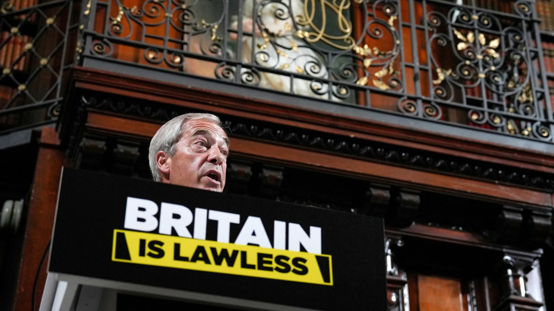 TheNewWorldmag's tweet card. Nigel Farage’s Trumpian ‘crackdown on crime’ is farcical, unworkable… and deeply, deeply dangerous