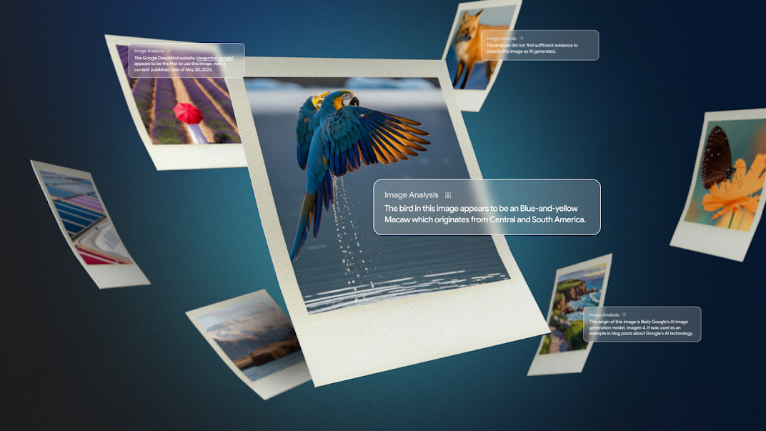 ma_anago's tweet card. 　Google DeepMindは7月21日、画像の来歴や生成AIによって作成されたものかどうかを判別できるプロトタイプツール「Backstory」を公式ブログで発表した。