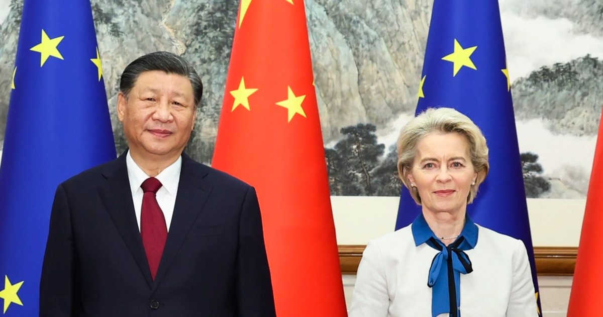 RFERL's tweet card. European Commission President Ursula von der Leyen and European Council President Antonio Costa will meet with the Chinese president and prime minister in Beijing on July 24 in what is expected to be...