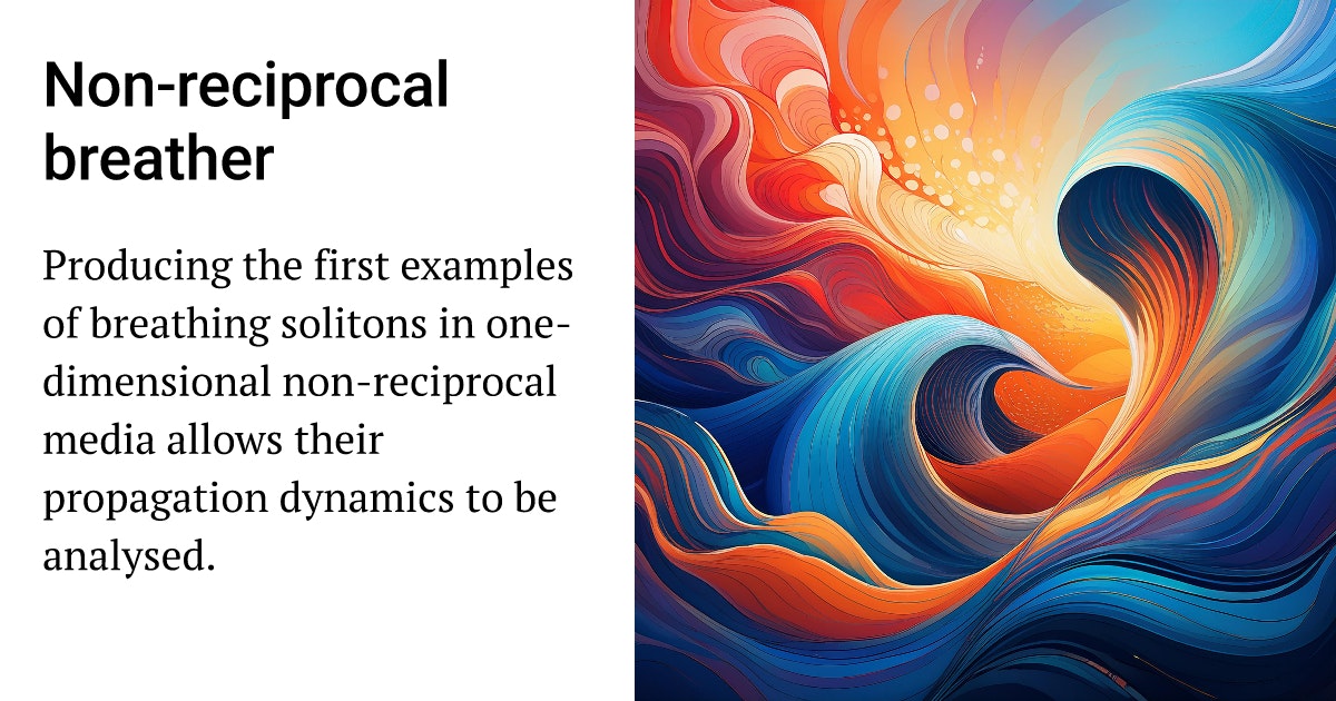 London_Inst's tweet card. Producing the first examples of breathing solitons in one-dimensional non-reciprocal media allows their propagation dynamics to be analysed.
