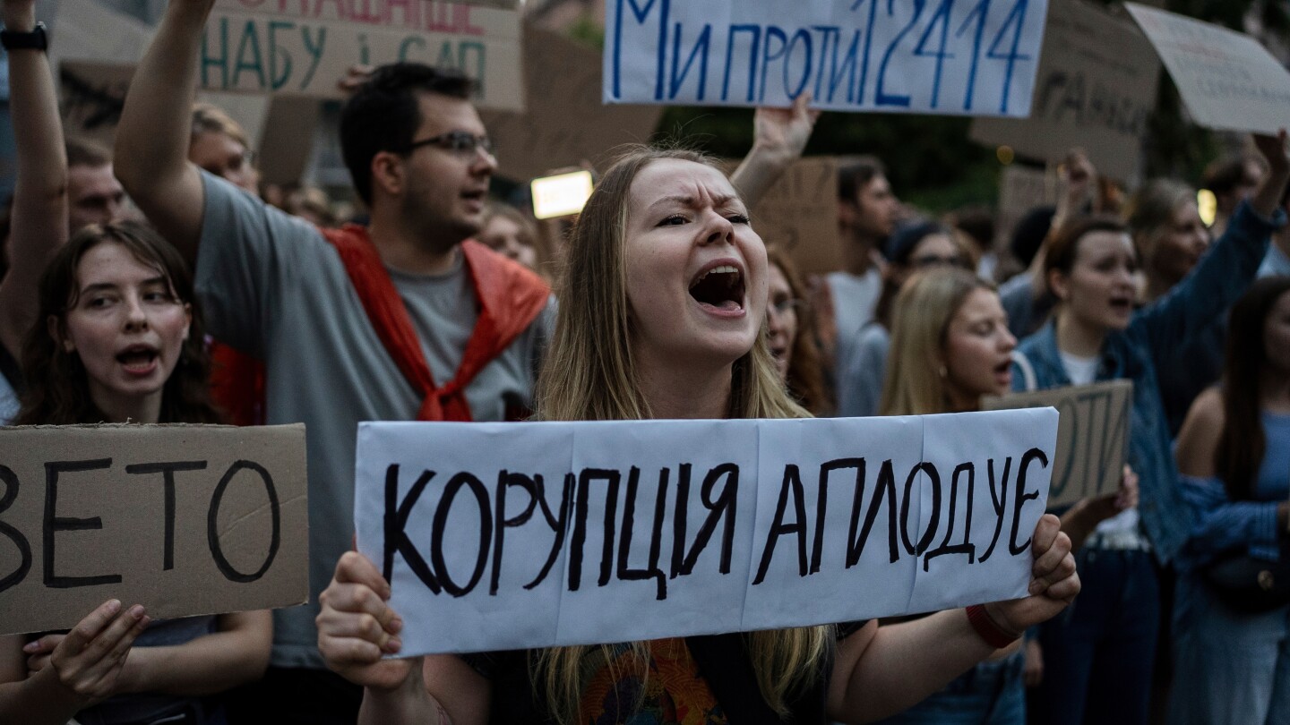 McNamaraMEP's tweet card. Thousands of Ukrainians have protested in Kyiv and other cities, urging President Zelenskyy to veto a controversial anti-corruption bill. Despite public outcry, Zelenskyy signed the bill into law...