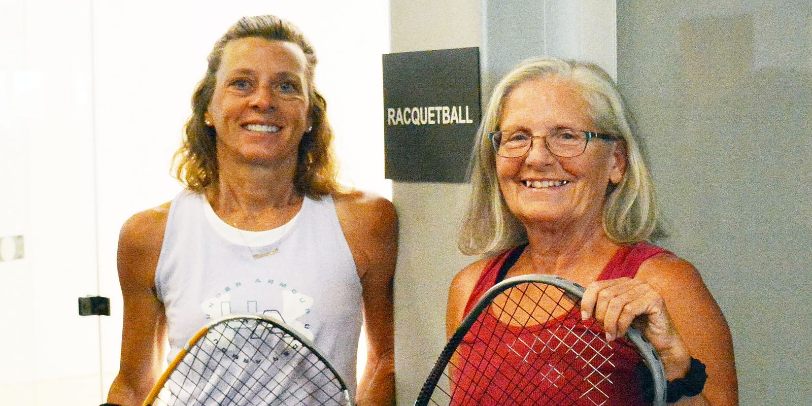 PO_Sports's tweet card. Sue Nilsen and Rachelle Thorson of Watertown are compete in women's racquetball singles July 26-28 in the National Senior Games at Des Moines, IA.