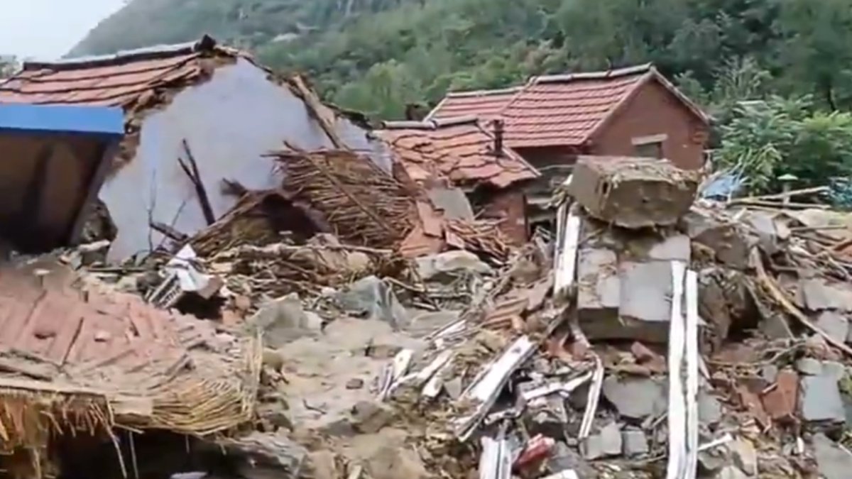 TheWatchers_'s tweet card. Flash floods triggered by intense rainfall during the early hours of July 22, 2025, killed two people and left 10 missing in Laiwu District of Jinan, Shandong Province, China.