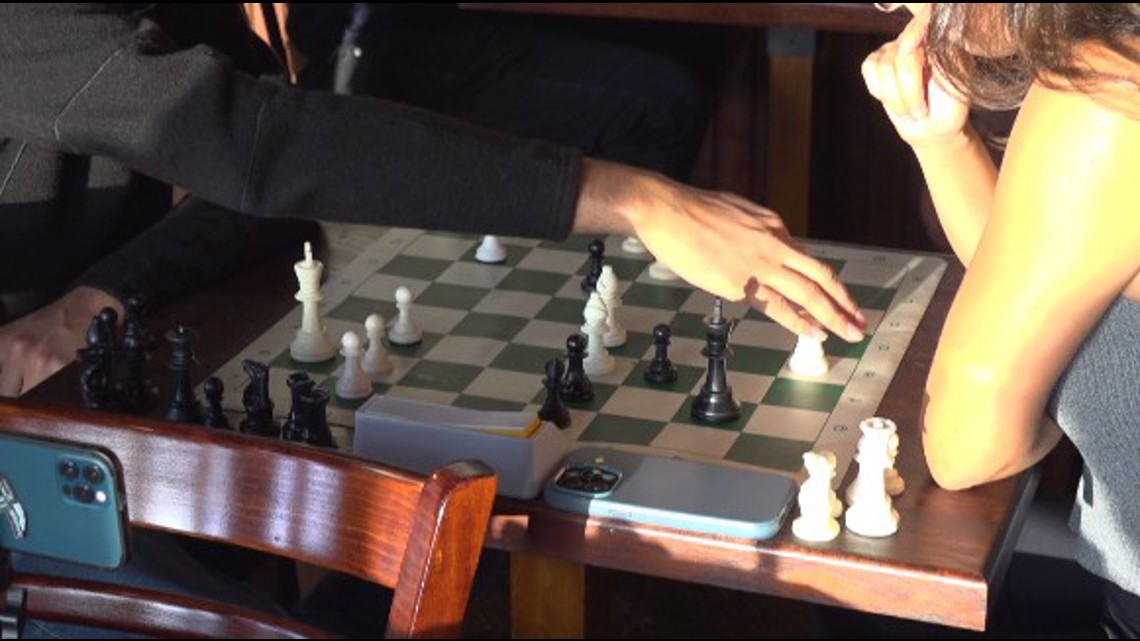 KVUE's tweet card. Dozens of Austinites gather twice a week to celebrate community and chess.