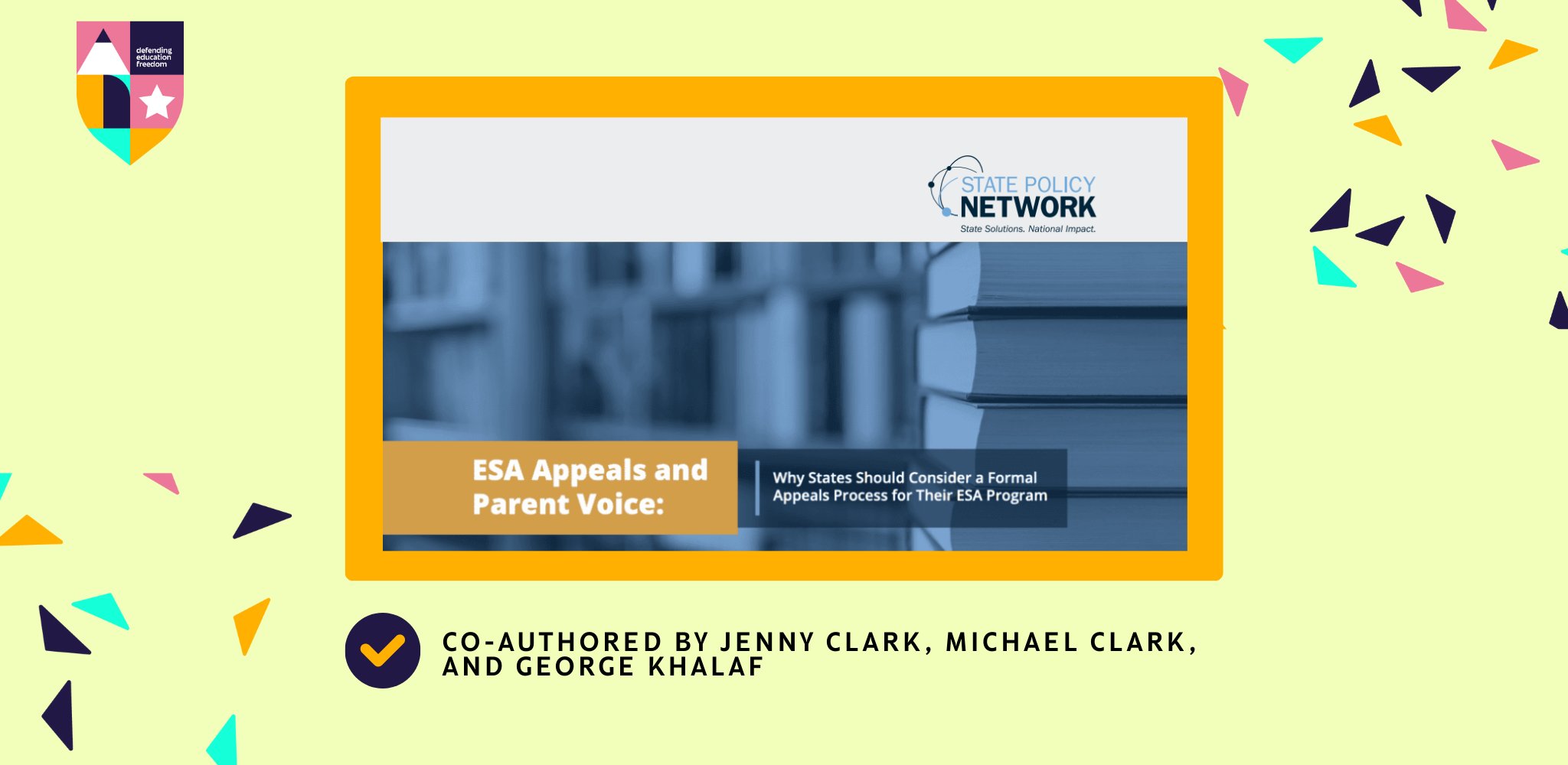 DefendEdFreedom's tweet card. This paper, co-authored by Jenny Clark, Michael Clark, and George Khalaf, argues that parents in ESA programs should have formal due process rights, including the ability to appeal administrative...