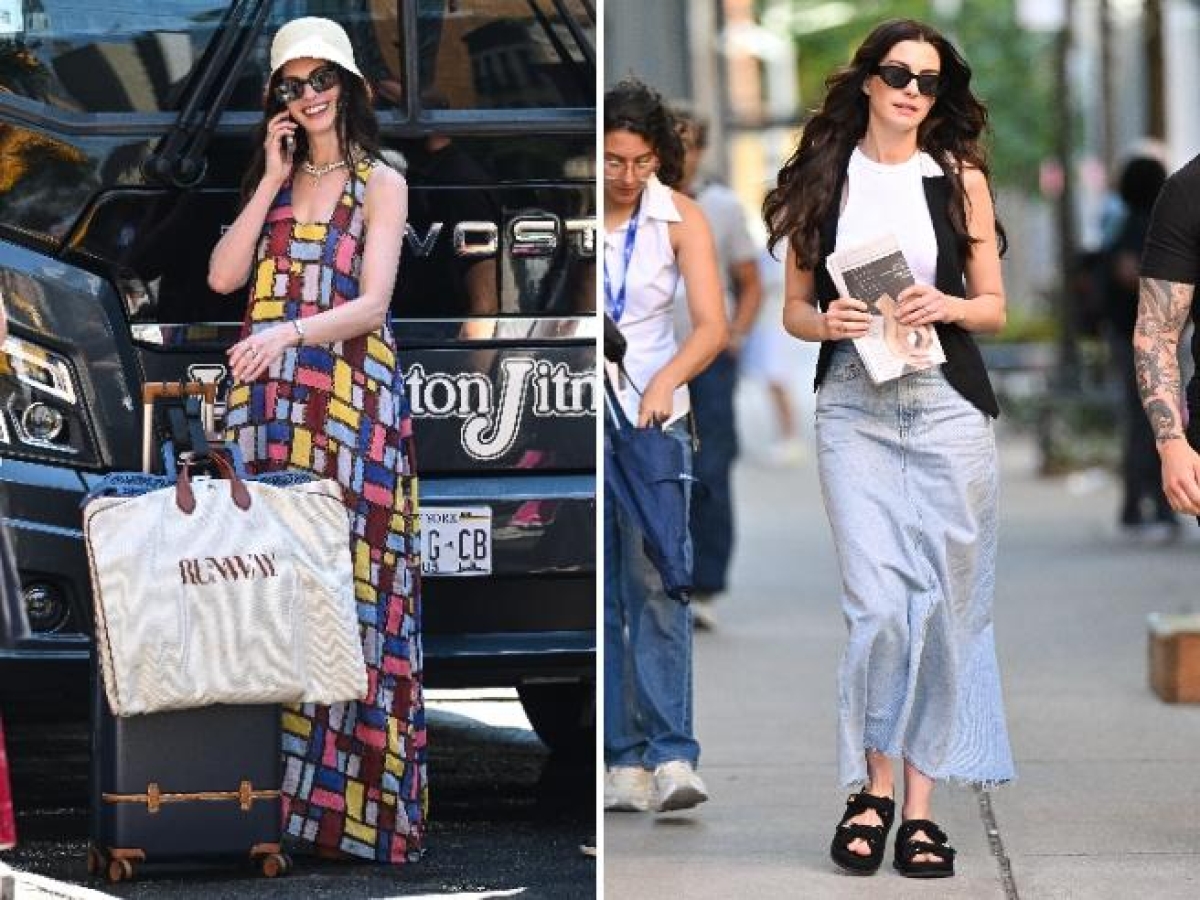 Corriere's tweet card. Diffuse le prime immagini dal set, anticipazioni sui look dell'attrice. Come il completo vintage di Jean-Paul Gaultier abbinato a stivali neri