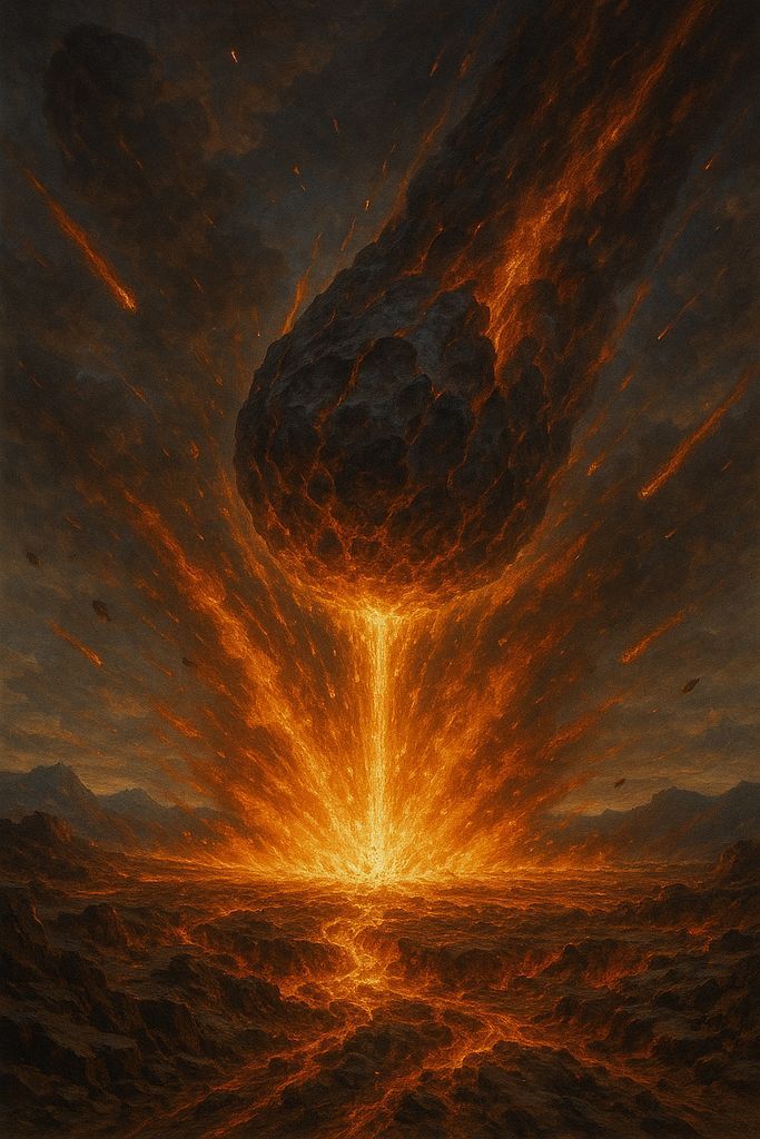 AI_nfts_dzek's tweet card. Fire and brimstone aren’t end times; they are genesis. The universe is born not in silence, but in violent ignition, where every explosion shapes the cosmo...