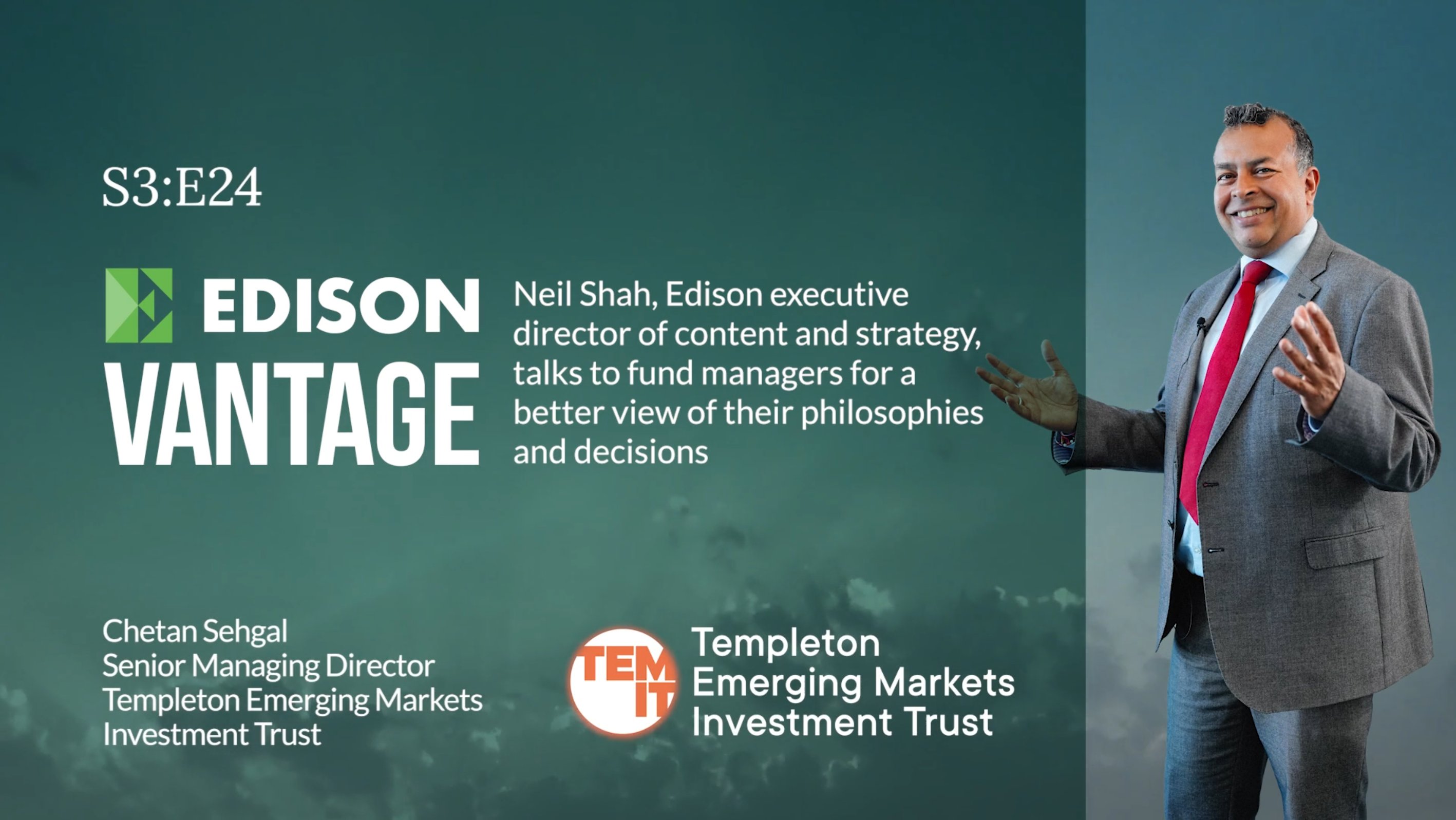 Edison_Inv_Res's tweet card. TEMIT’s lead manager, Chetan Sehgal, introduces the trust and explains the benefits of being part of the very well-resourced Franklin Templeton’s emerging market investment team.
