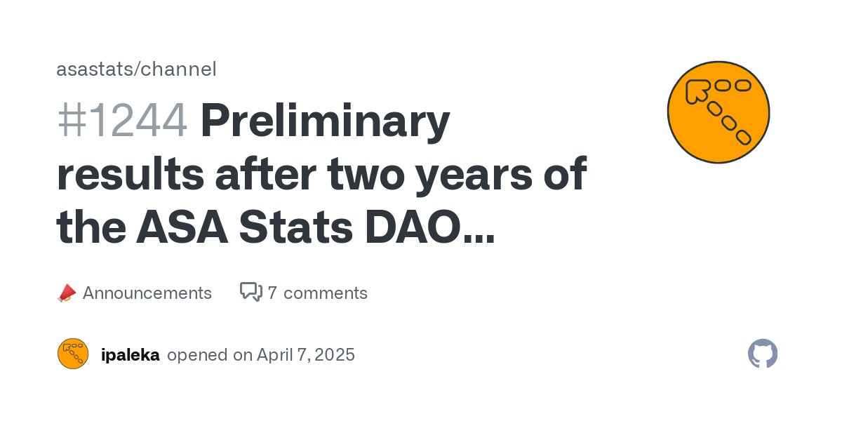 asastatscom's tweet card. All the votes/permission values from the lists in this page presenting the eligible governors will be recorded in the related DAO governors' Algorand boxes of the ASA Stats Permission dApp, tog...