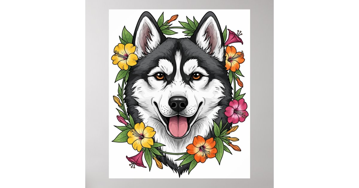 TaicheTees's tweet card. Husky Sled Dog And Colorful Mirablis Flowers. Celebrate the natural beauty and heritage of Connecticut territory with a whimsical design. A perfect accent for any Connecticut home. A souvenir worthy...