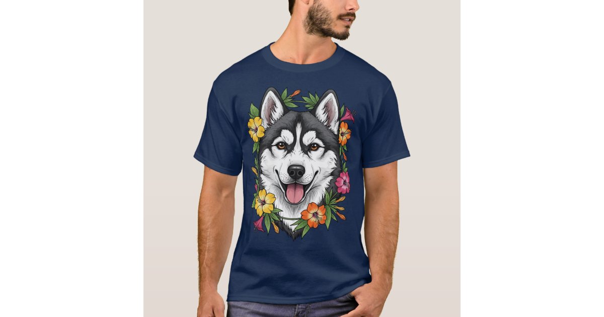 TaicheTees's tweet card. Husky Sled Dog And Colorful Mirablis Flowers. Celebrate the natural beauty and heritage of Connecticut territory with a whimsical design. A perfect accent for any Connecticut home. A souvenir worthy...