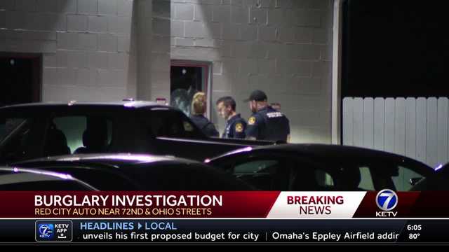 KETV's tweet card. Officers investigate if anything was taken from Red City Auto after windows were smashed overnight Wednesday.