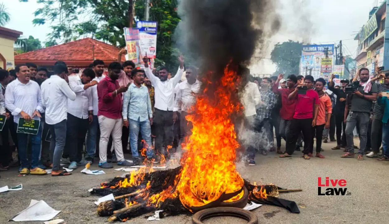 LiveLawIndia's tweet card. While hearing a PIL seeking independent investigation into Balasore FM College student self-immolation case, the Orissa High Court reiterated that though right to protest is ingrained in the democracy