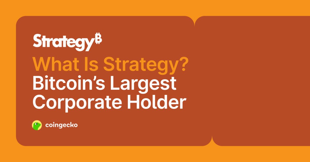coingecko's tweet card. See how Strategy (formerly MicroStrategy) became the world’s largest corporate holder of Bitcoin, its funding methods, and what sets MSTR apart.