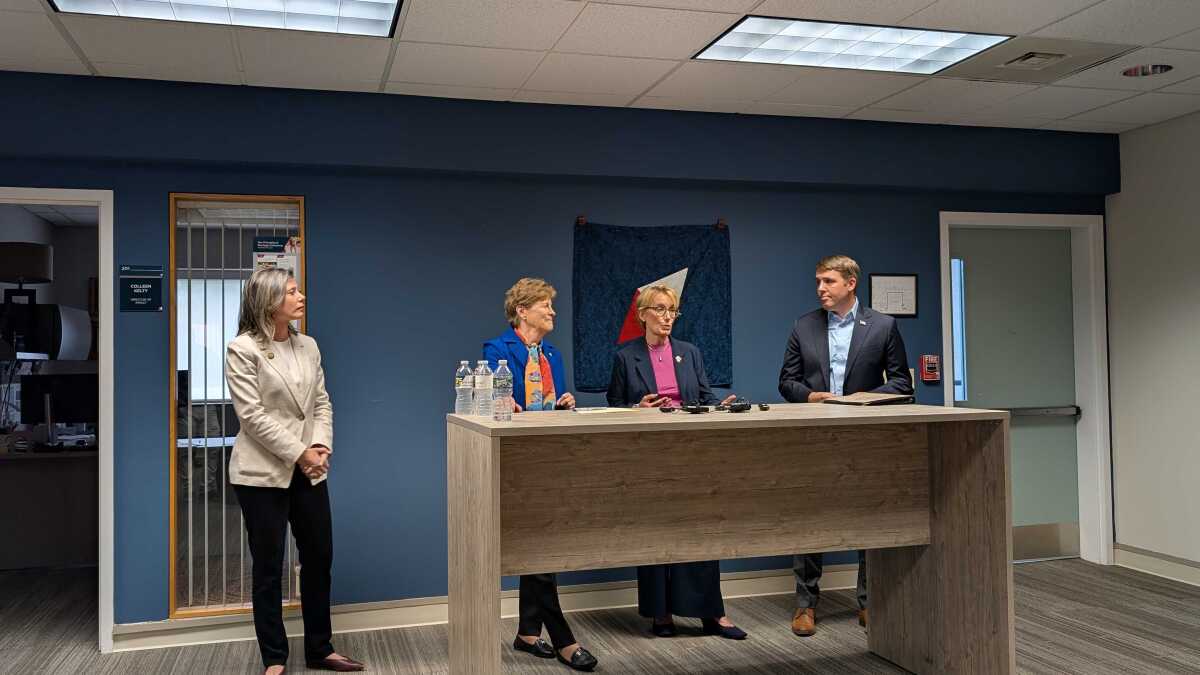 RepChrisPappas's tweet card. All four congressional members met at Waypoint in Manchester to warn of the impacts the federal budget could have for Granite Staters.