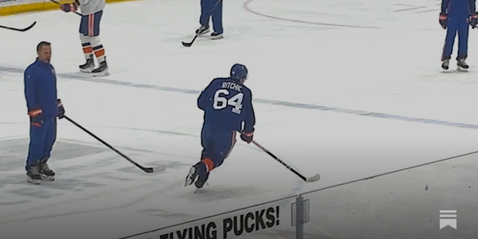 stefen_rosner's tweet card. Ritchie has seven games of NHL experience and looked like a man amongst boys at Islanders development camp.